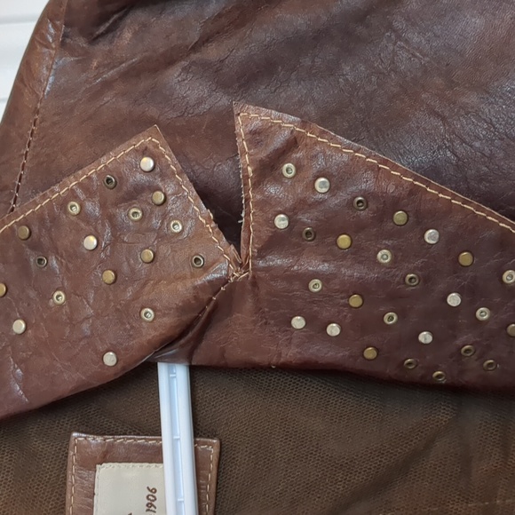 Scully Brown Leather and Studded Jacket - Picture 10 of 12